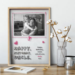 Photo Frame Decoration | Keepsake Gift | Happy Birthday Uncle