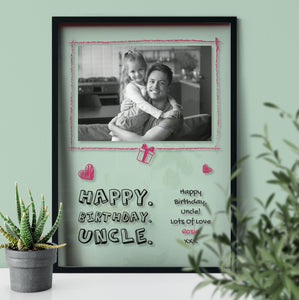 Photo Frame Decoration | Keepsake Gift | Happy Birthday Uncle