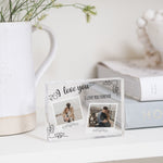 Load image into Gallery viewer, Polaroid Style Glass Block Picture Frame | Vintage Polaroid | I Heart You | Whimsical Photo Frame | Love Photo Frame PhotoBlock - Unique Prints
