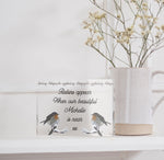 Load image into Gallery viewer, Robins appear quote glass block, Memorial gift, Funeral keepsake PhotoBlock - Unique Prints
