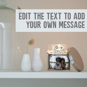 Sisters Quotes Customized Photo Candle Holder | Sis Quotation Gift Ideas | Personalized Votive Glass with Picture | Home Decor Present Candleholder - Unique Prints
