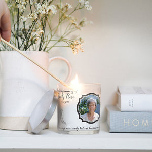Sympathy Gift Mother Custom Photo Candle Holder | Loss of Mom, Condolence Present Ideas | Personalized Votive Glass with Picture Home Decor Candleholder - Unique Prints
