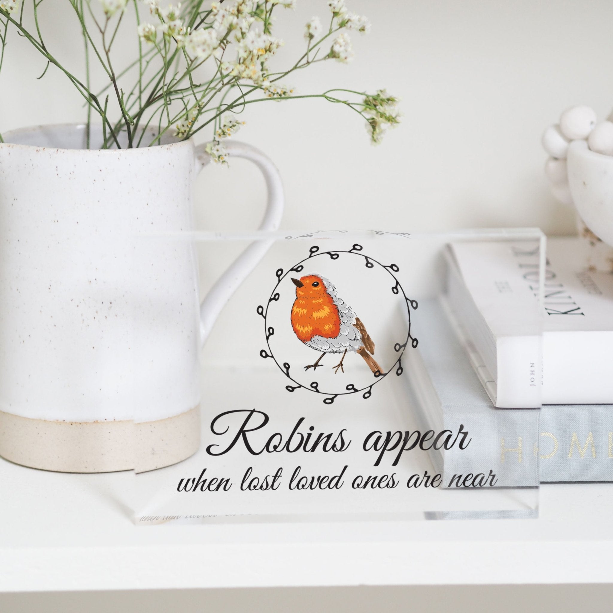 Sympathy Gift | Robins Appear When Loved Ones Are Near PhotoBlock - Unique Prints