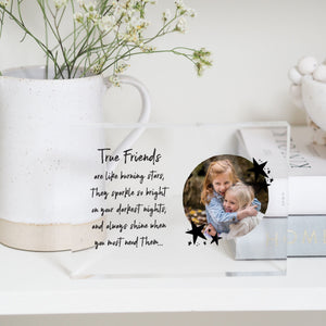 True Friends photo glass block gift, Gift idea for True Friends PhotoBlock - Unique Prints