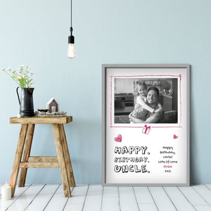 Happy Birthday Uncle | Personalised Birthday Gift | Custom Quote Frame