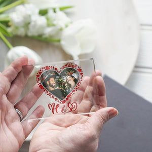 Valentines Gift Picture Frame, Custom Heart Frame For Husband, Wife, Girlfriend, Boyfriend, Custom Photo Frame For New Couples PhotoBlock - Unique Prints