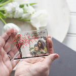 Load image into Gallery viewer, VALENTINES PHOTO FRAME | Personalised Glass Picture Frame | Couples Glass Frame | Custom Love Tree PhotoBlock - Unique Prints
