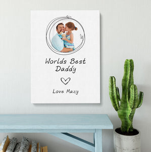World's Best Daddy | Father's Day Gift | Personalised Canvas